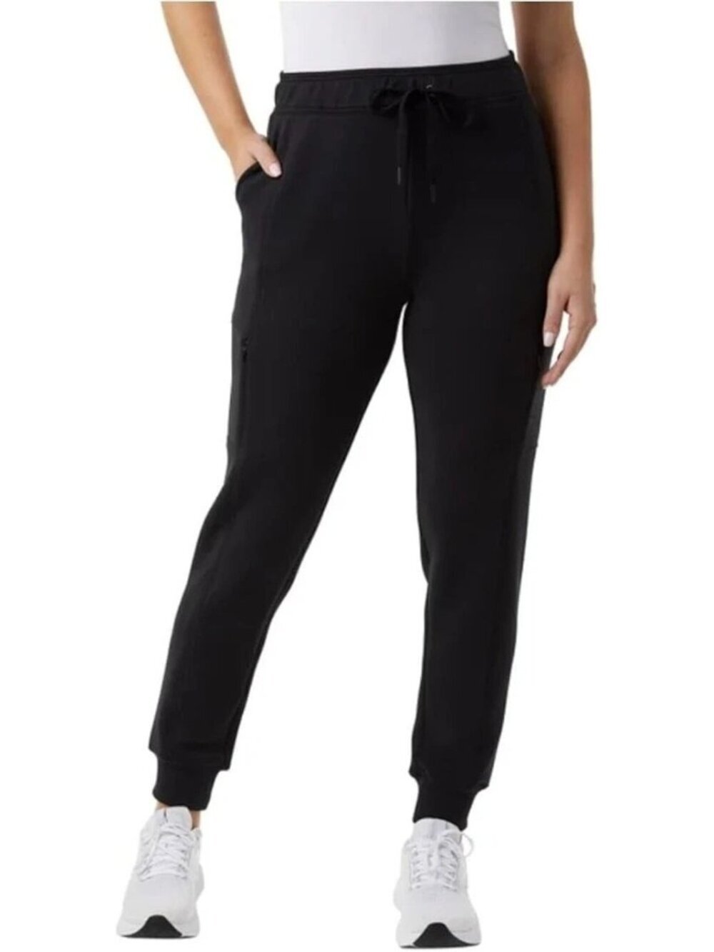 NWT 32 Degrees Heat Women's L Jogger With Zippered Side Pockets Black B1339